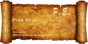 Pokk Erik névjegykártya